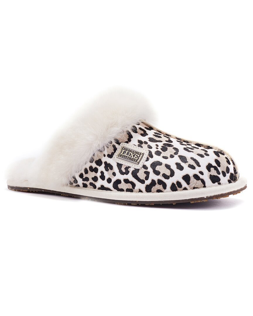 Australia Luxe Collective Closed Mule Leather Slipper In Animal Print