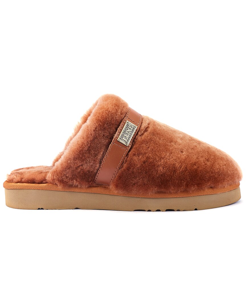 Australia Luxe Collective Grace Chestnut Suede Slipper In Brown