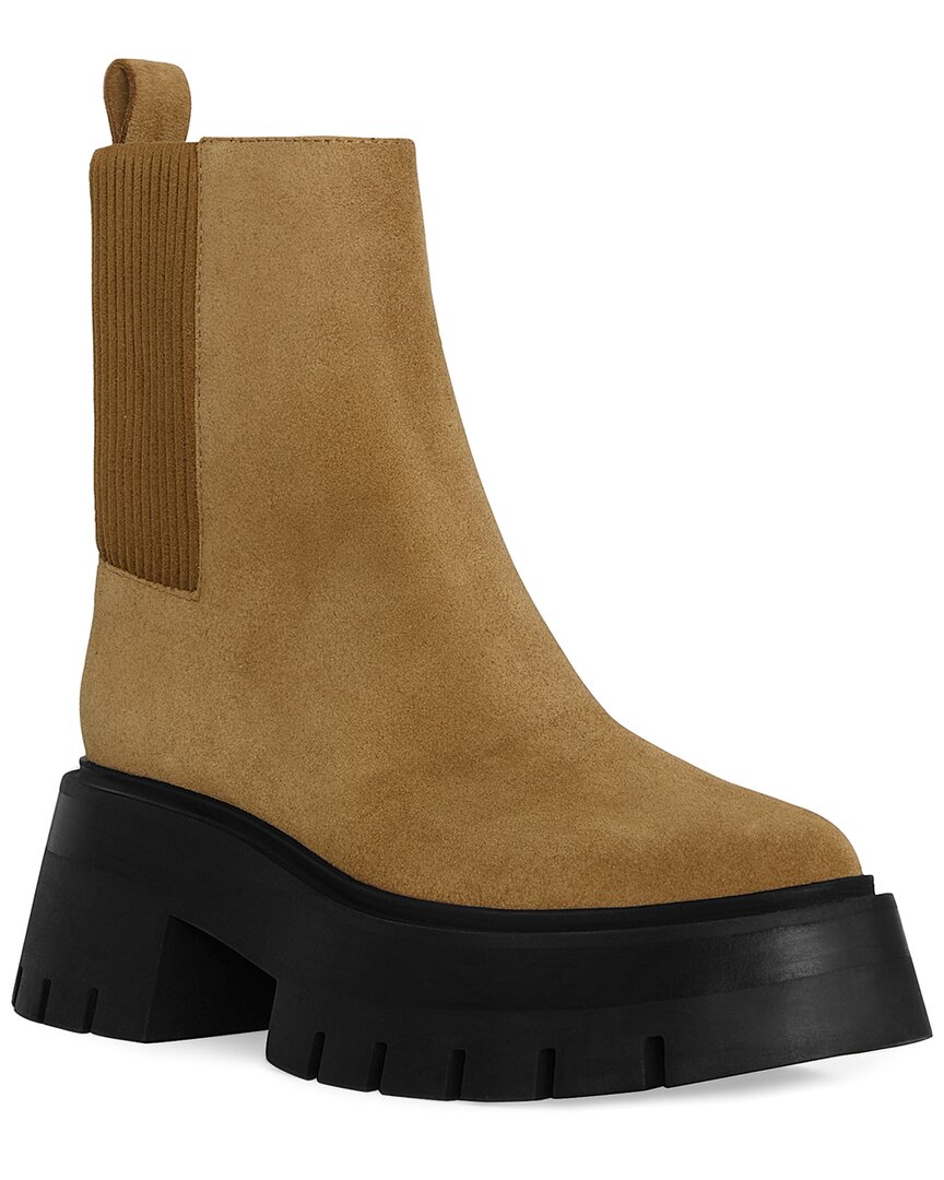 Rebecca Minkoff Lugbty Suede Bootie In Brown