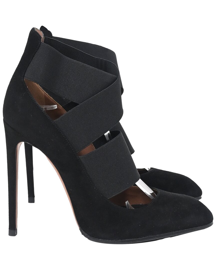 Alaïa Alaia Women's Suede Bandage Strap High Heel Pump (authentic Pre-loved) In Black