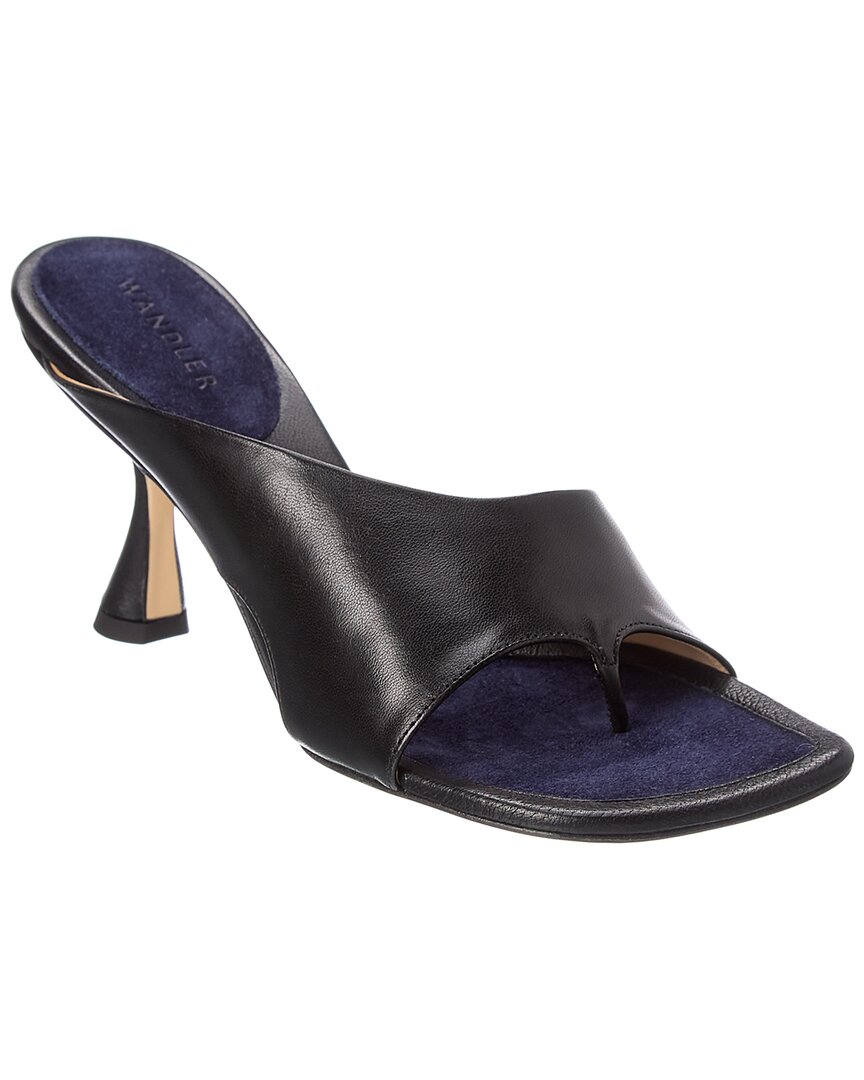 Wandler Julio 75mm Cut-out Leather Mules In Black