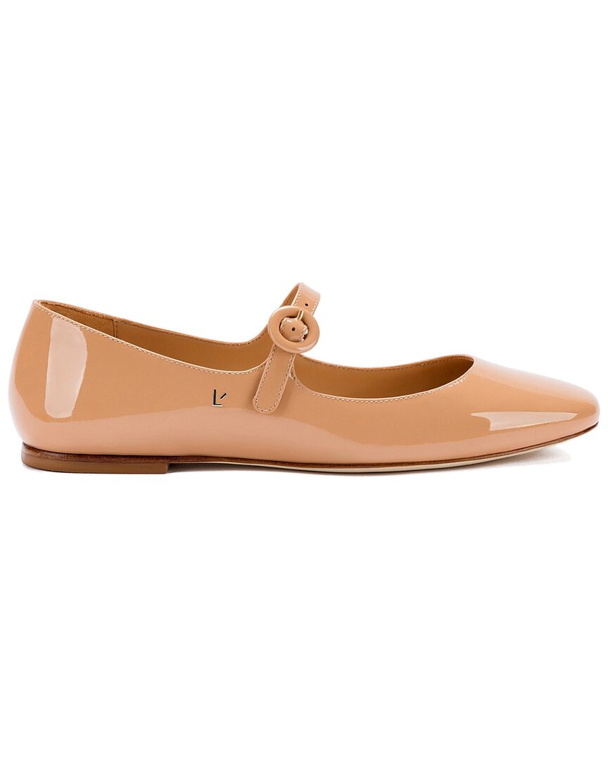 Larroude Larroudé Blair Leather Flat In Sand