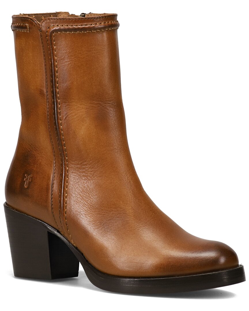 Frye Jean Short Inside Zip Leather Boot In Brown