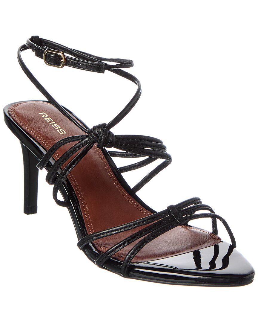 Reiss Georgina Leather Heeled Sandal In Black