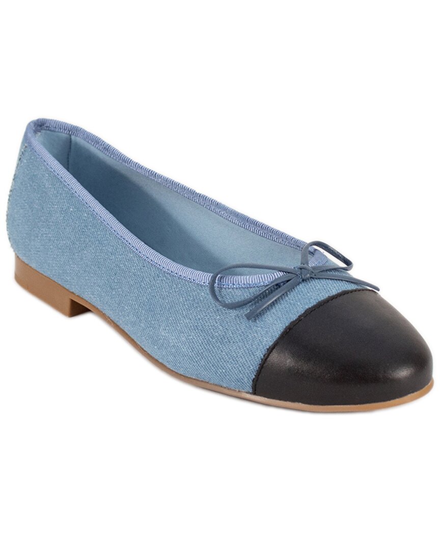Menina Step Monique Leather Flat In Blue