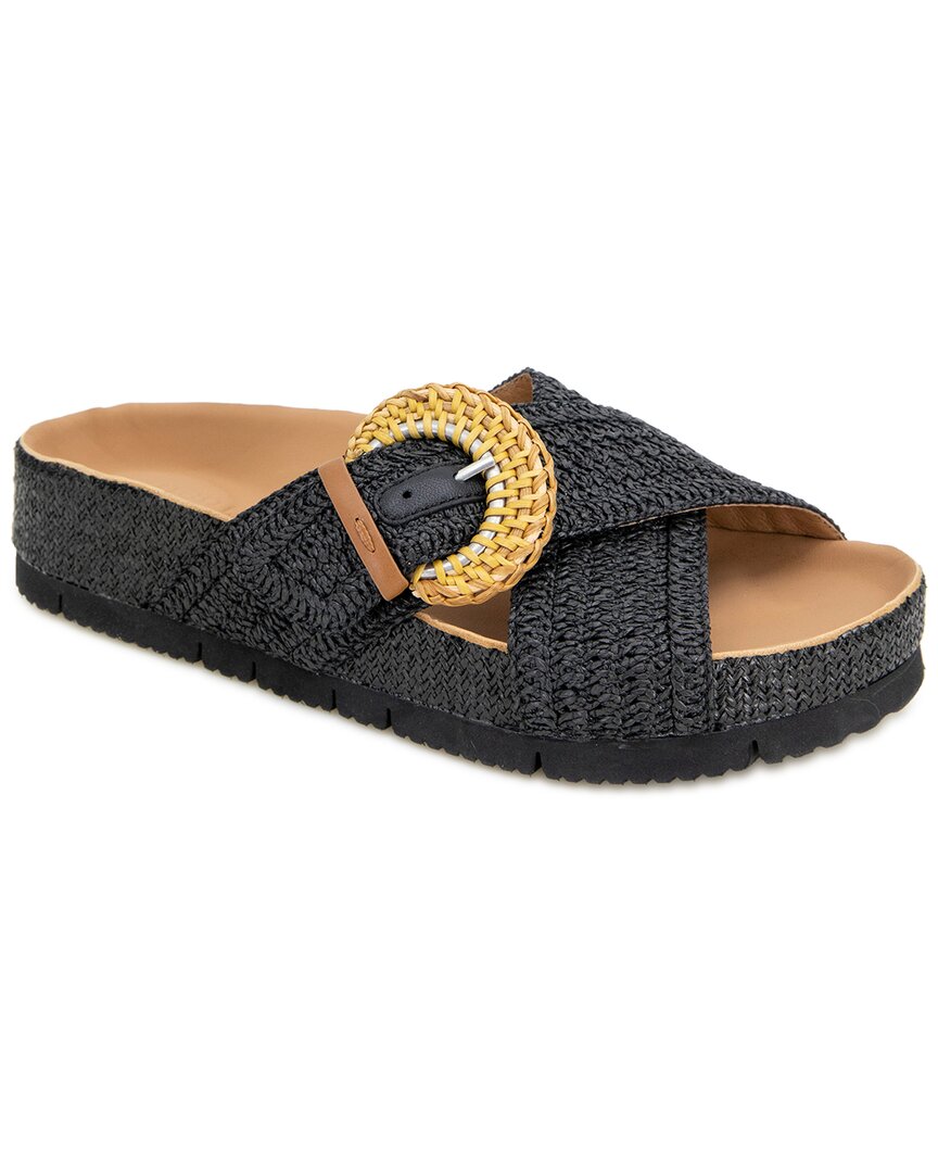 Gentle Souls By Kenneth Cole Louisa Raffia Sandal In Black