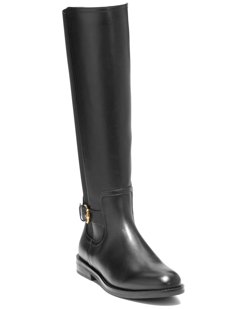 Cole Haan Celestina Leather Riding Boot In Black