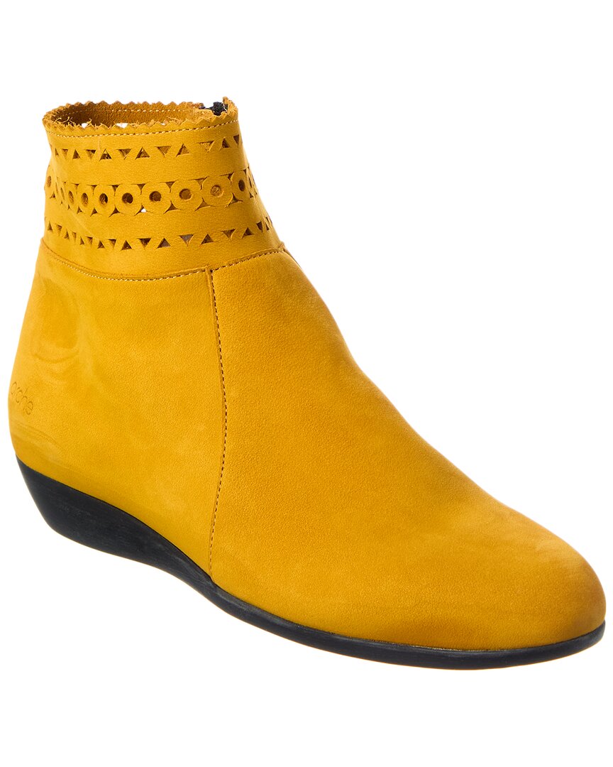 Arche Onywel Leather Bootie In Yellow