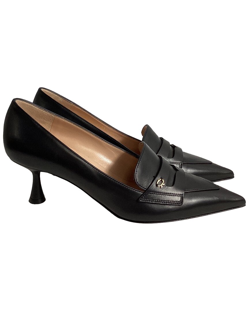 Gianvito Rossi Vitello 55 Pumps In Black Leather In Black