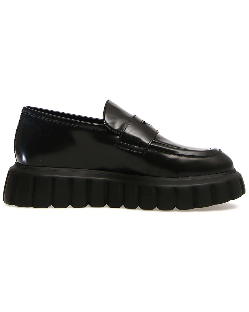 Voile Blanche Grenelle Mok Leather Loafer In Black