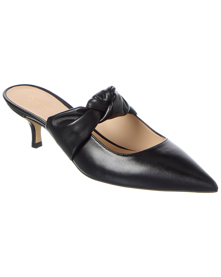 Stuart Weitzman Solange Leather Mule In Black