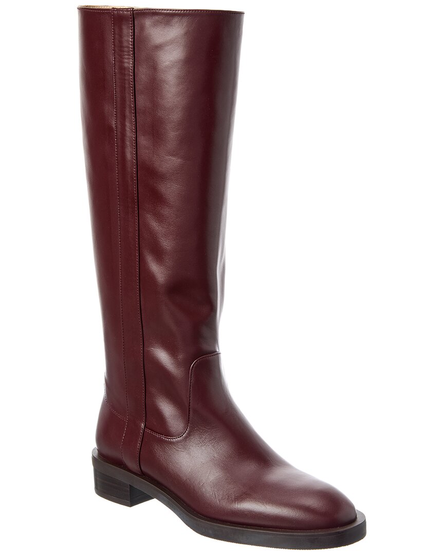 Stuart Weitzman Lenora Leather Knee-high Boot In Red