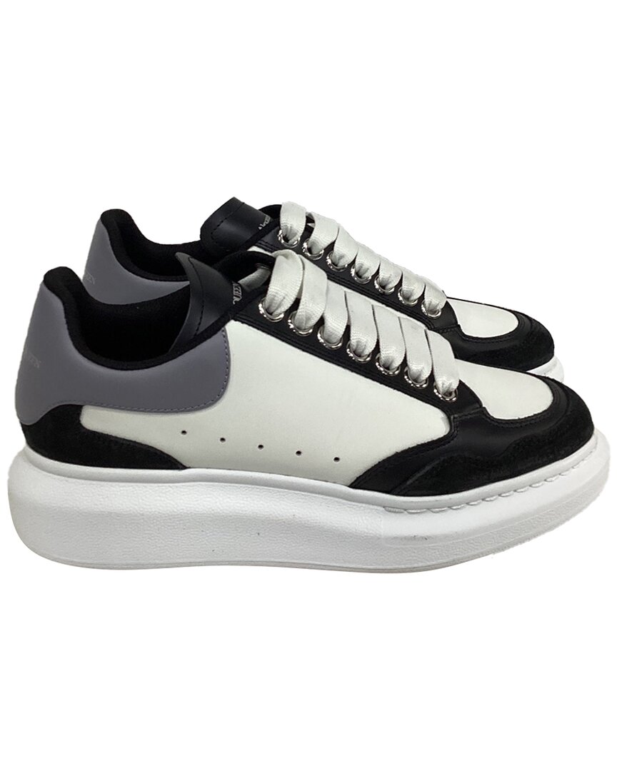 Alexander Mcqueen Textured Leather Sneakers With Chunky Sole In White