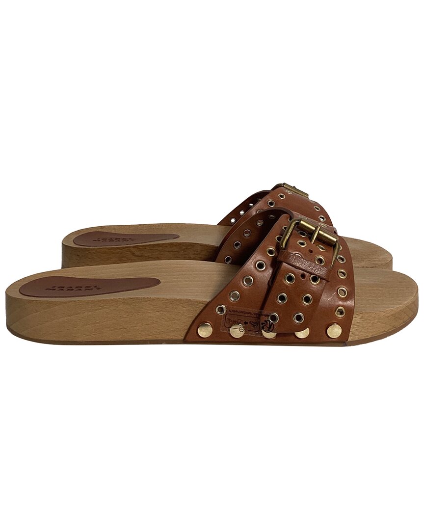Isabel Marant Women's Leather Jaso Embellished Slide, Size It | 39 (authentic  Pre-loved)