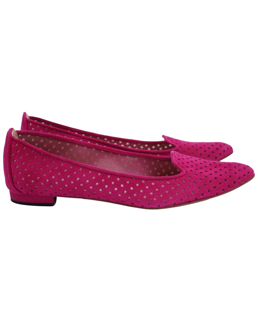 Manolo Blahnik Women's Suede Perforated Loafer, Size It | 36.5 (authentic Pre-  Loved) In Pink