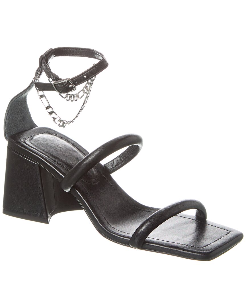 Shop Free People Parker Chain Leather Sandal In Black