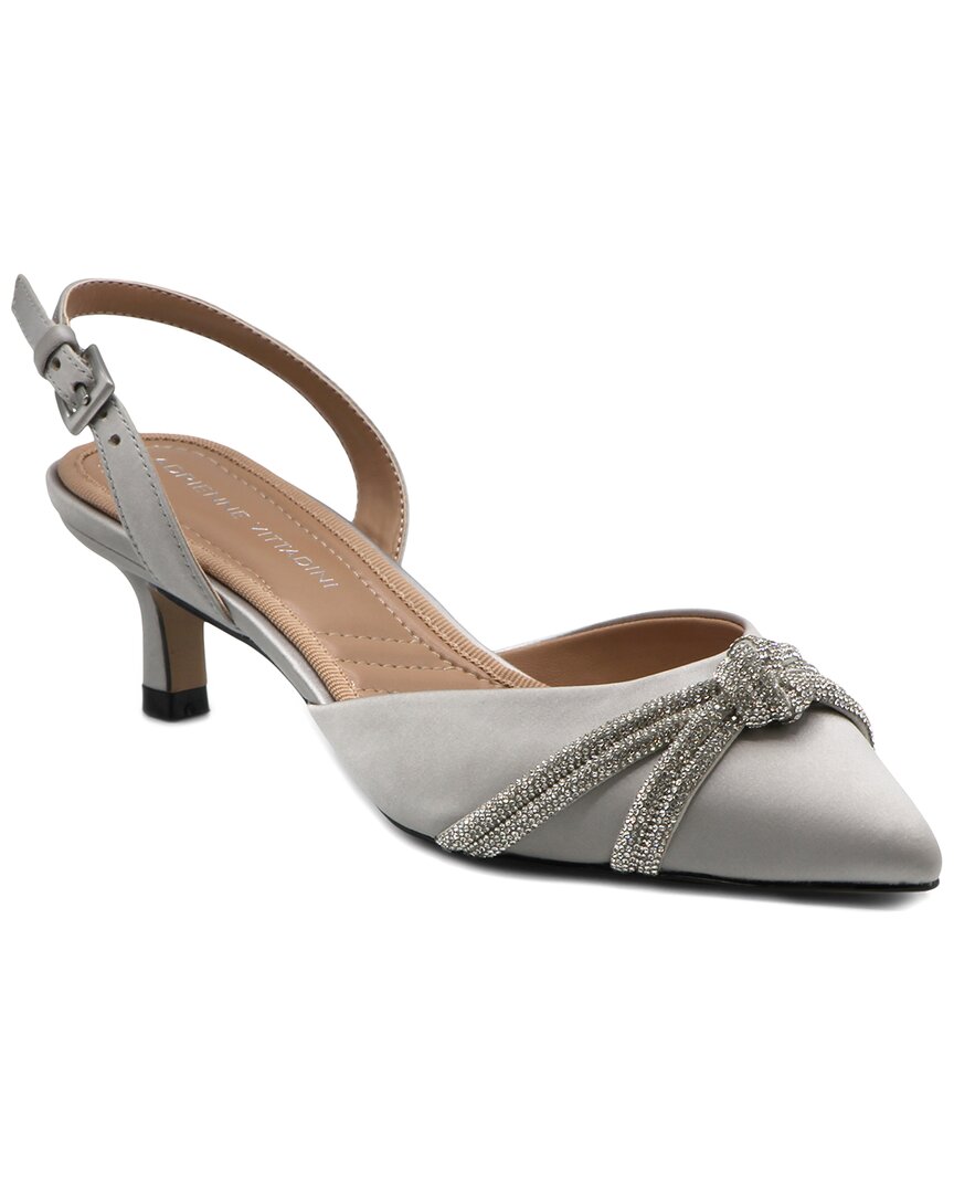 Adrienne Vittadini Sabriel Kitten Heel Slingback Pump In Silver