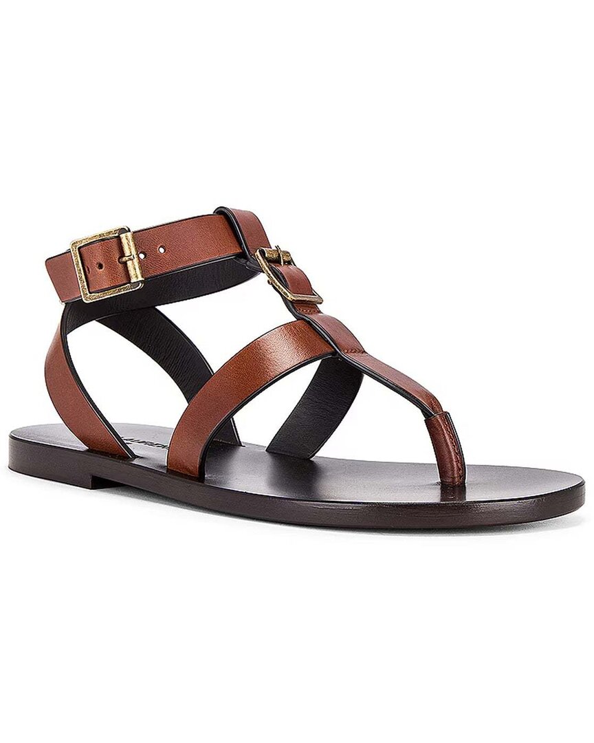 Saint Laurent Women's Leather Hardy Leather Sandal (Authentic Pre-Loved)