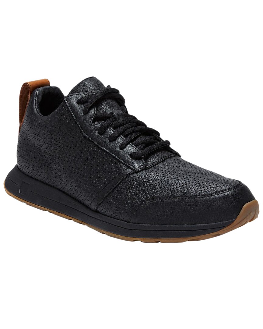 York Athletics The Henry Mid Leather Trainer In Black