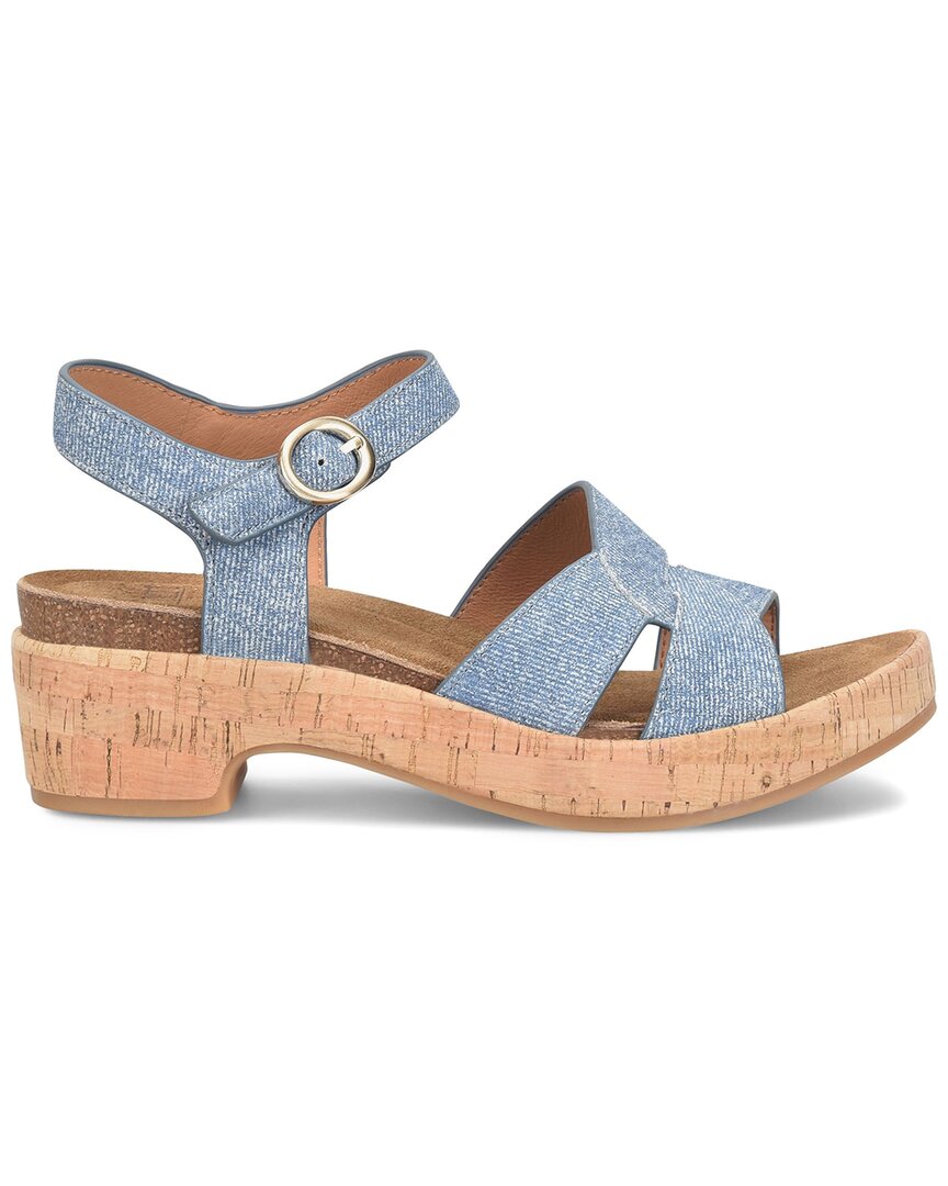 Söfft Capri Ankle Strap Platform Sandal In Blue
