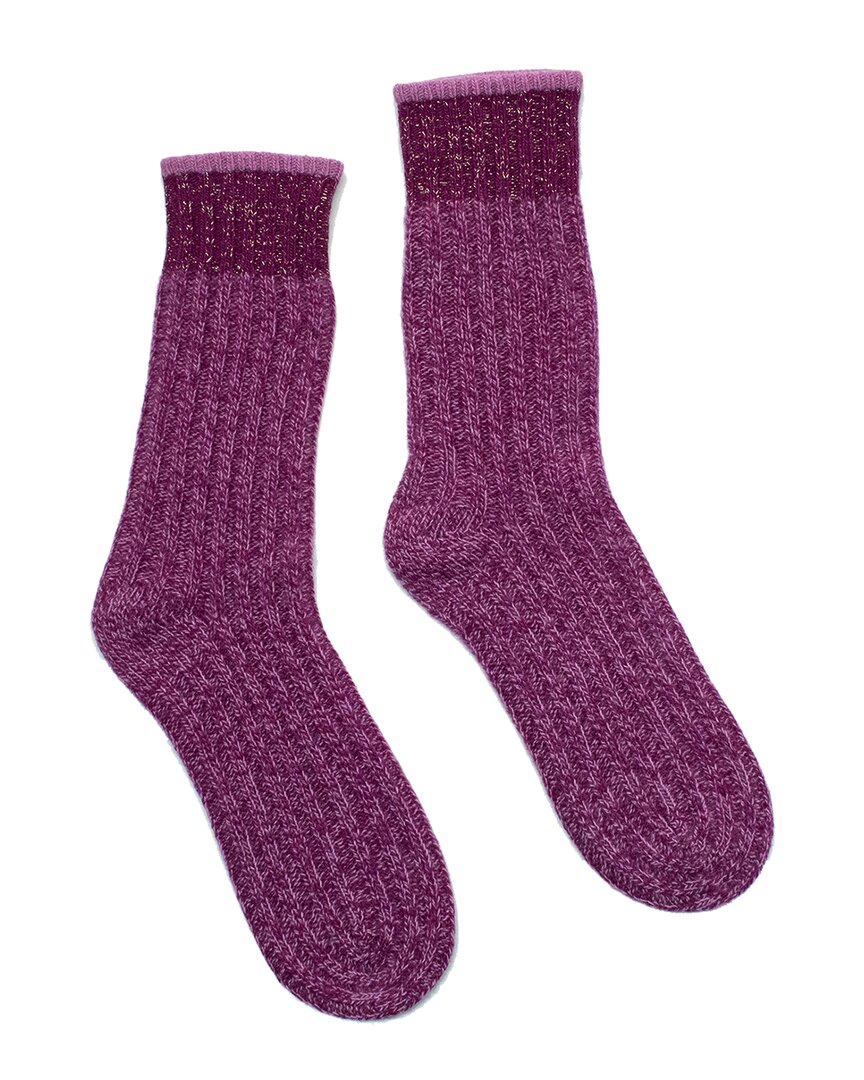 Portolano Cashmere Tweeded Socks In Pink
