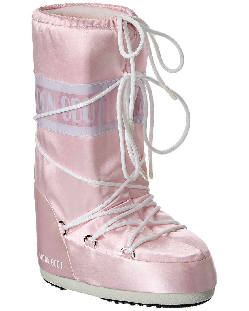 Moon Boot Icon Logo-print Lace-up Boots In Pink