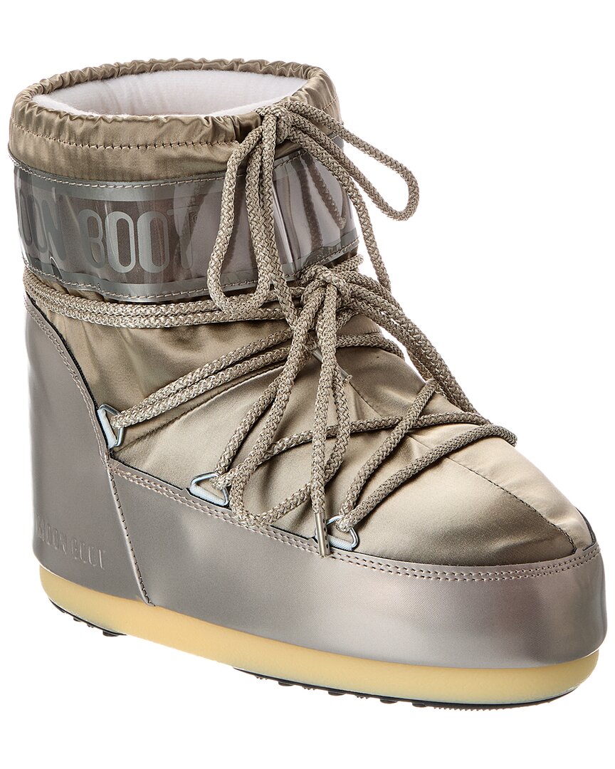 Moon Boot Womens Gold Icon Brand-print Woven Snow Boots In Animal Print