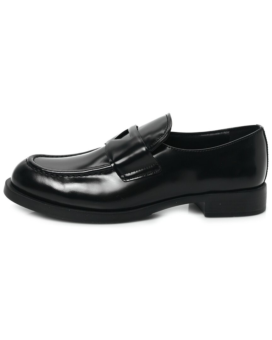 Prada Spazzolato Leather Loafer (authentic Pre-loved) In Black
