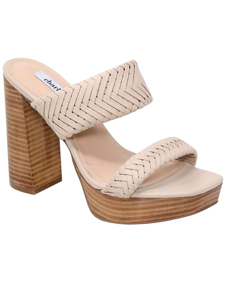 Charles David Intro Leather Sandal In Dark Beige