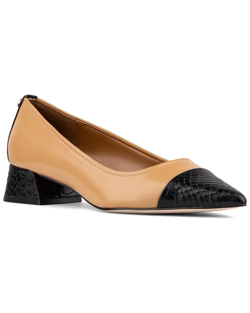 Donald Pliner Pio Leather Ballerina In Brown
