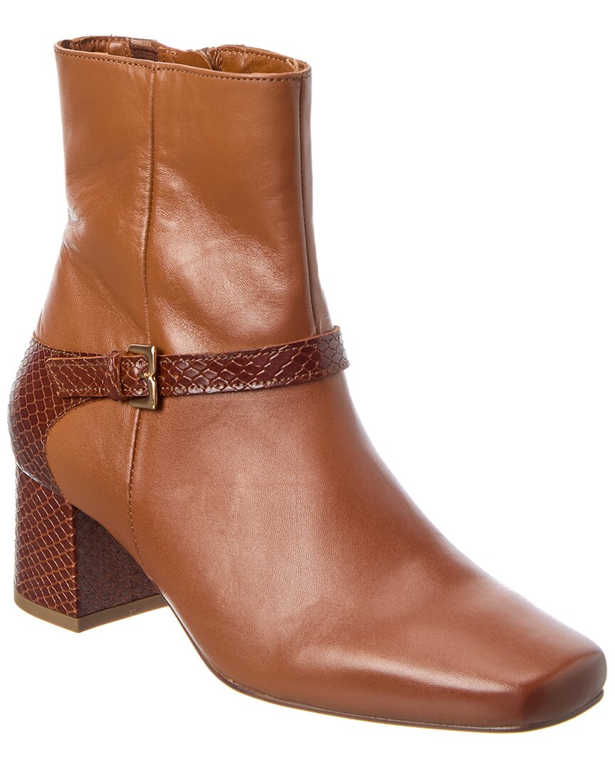 M By Bruno Magli Danica Leather Boot In Brown