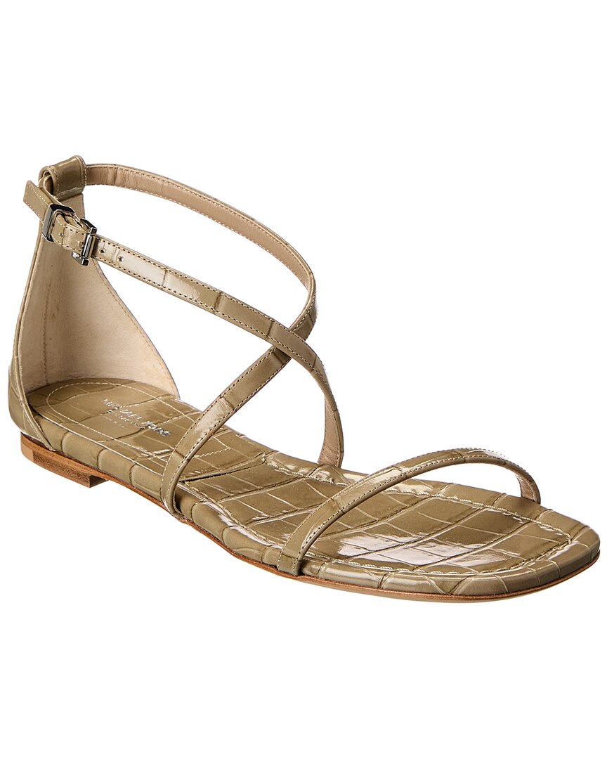 Michael Kors Collection Polly Runway Croc-embossed Leather Sandal