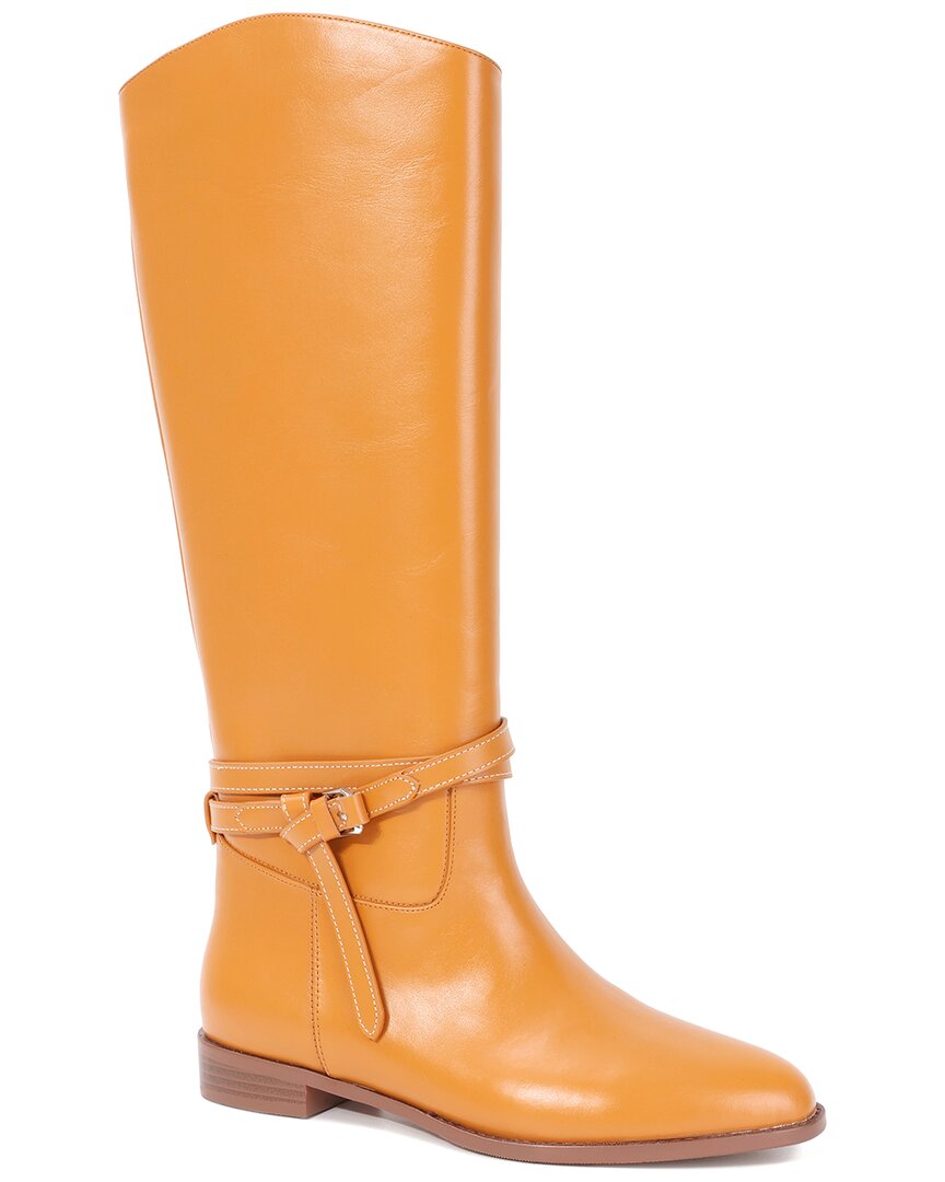 Tiffany & Fred Paris Leather Saddle Strap Riding B In Orange