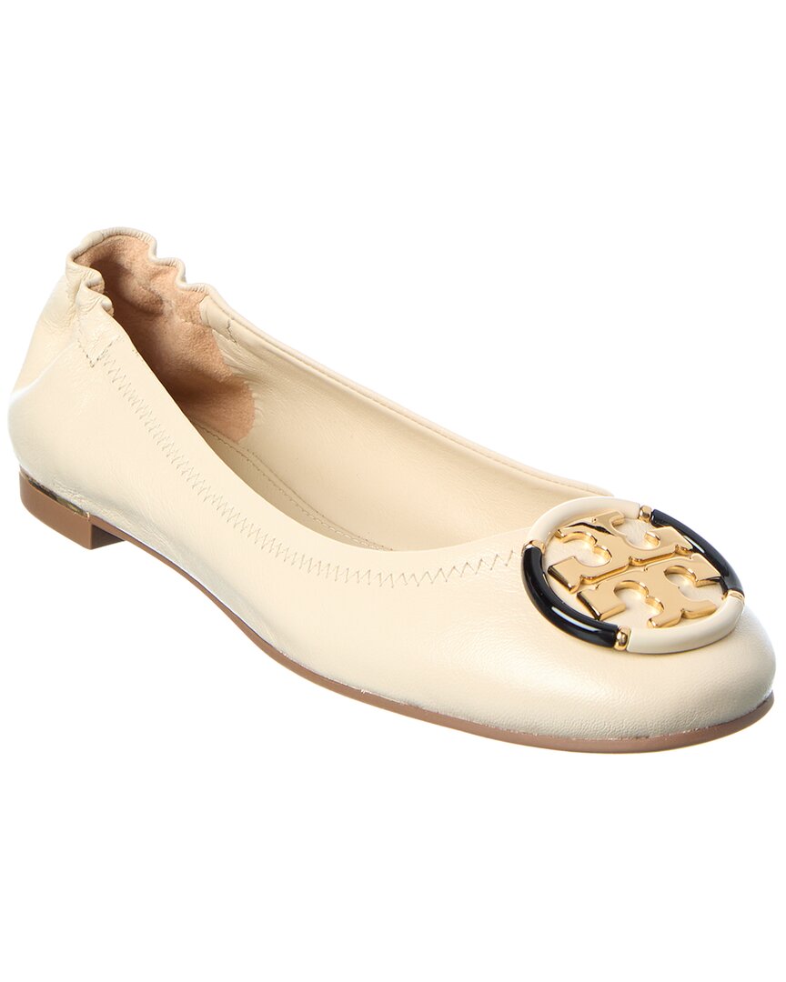 Tory Burch Multi Logo Leather Ballet Flat In Animal Print