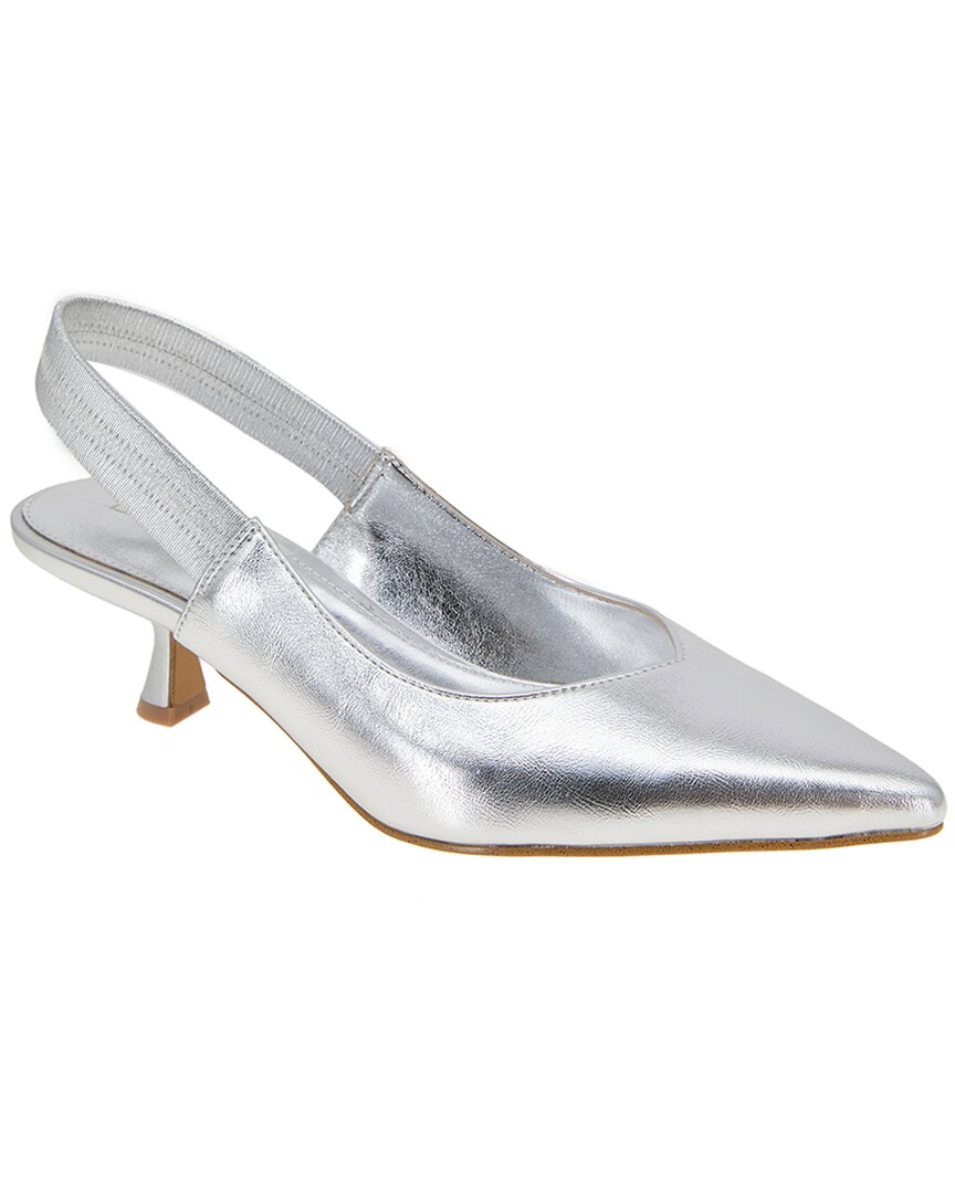 Bcbgeneration Kayla Pointed Toe Kitten Heel Pump In Metallic