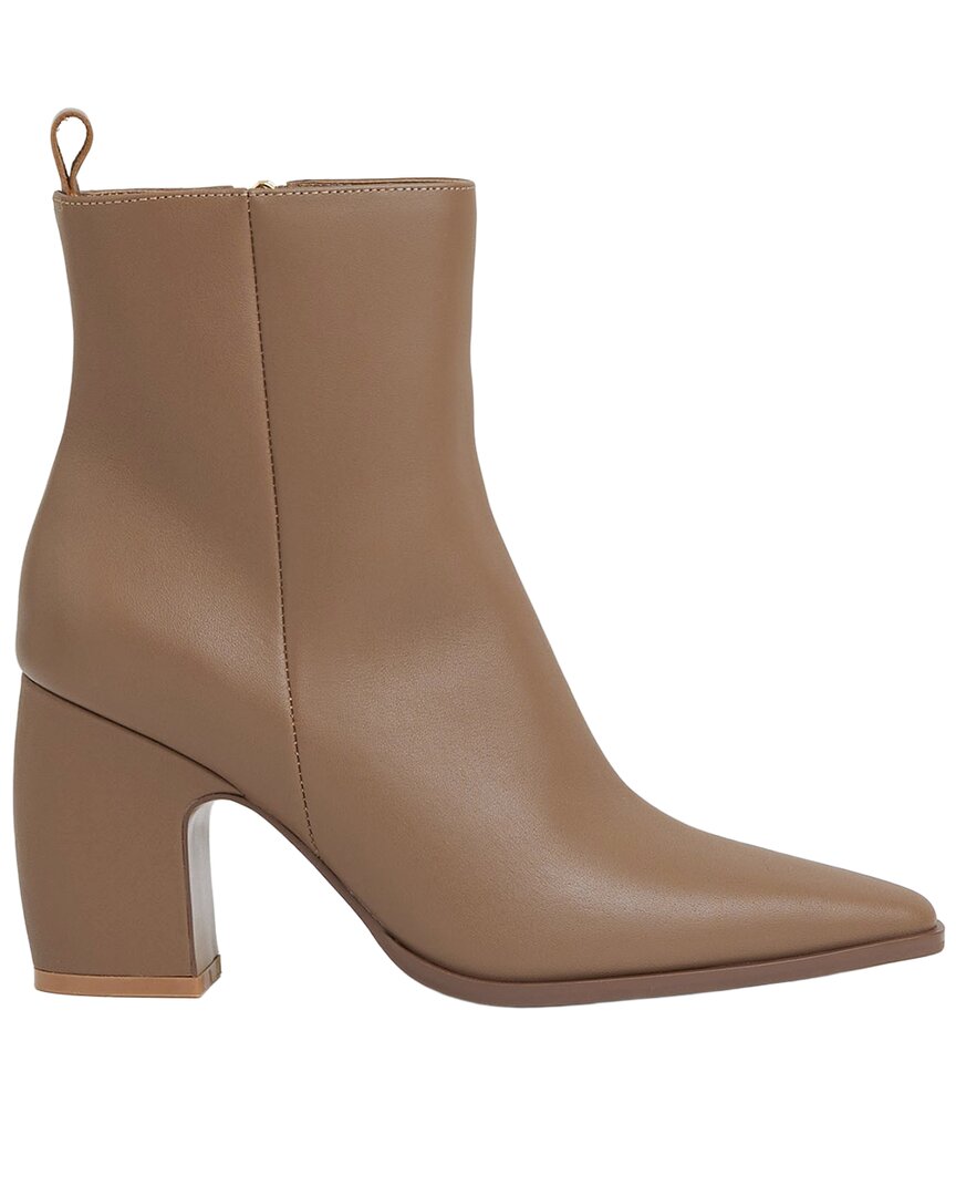 Reiss Amy Leather Bootie In Neutral