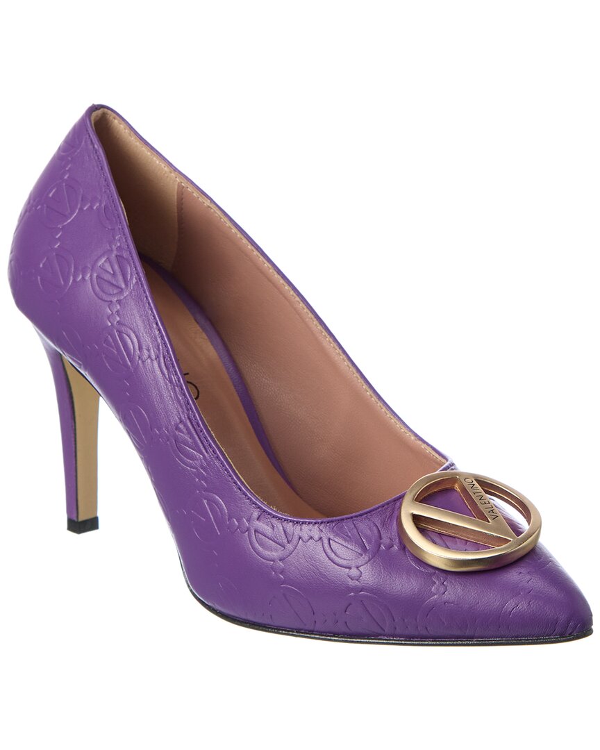 Shop Valentino By Mario Valentino Clara Leather Pump In Purple