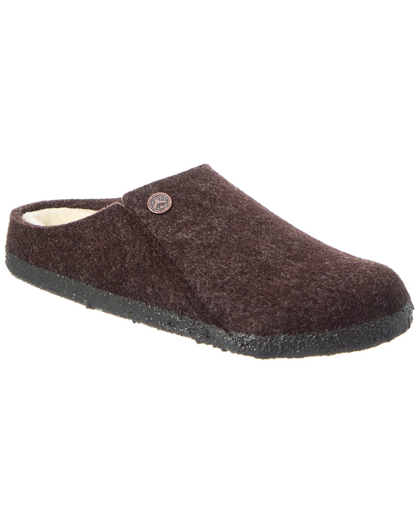 Birkenstock Zermatt Narrow Wool Felt Slipper In Brown