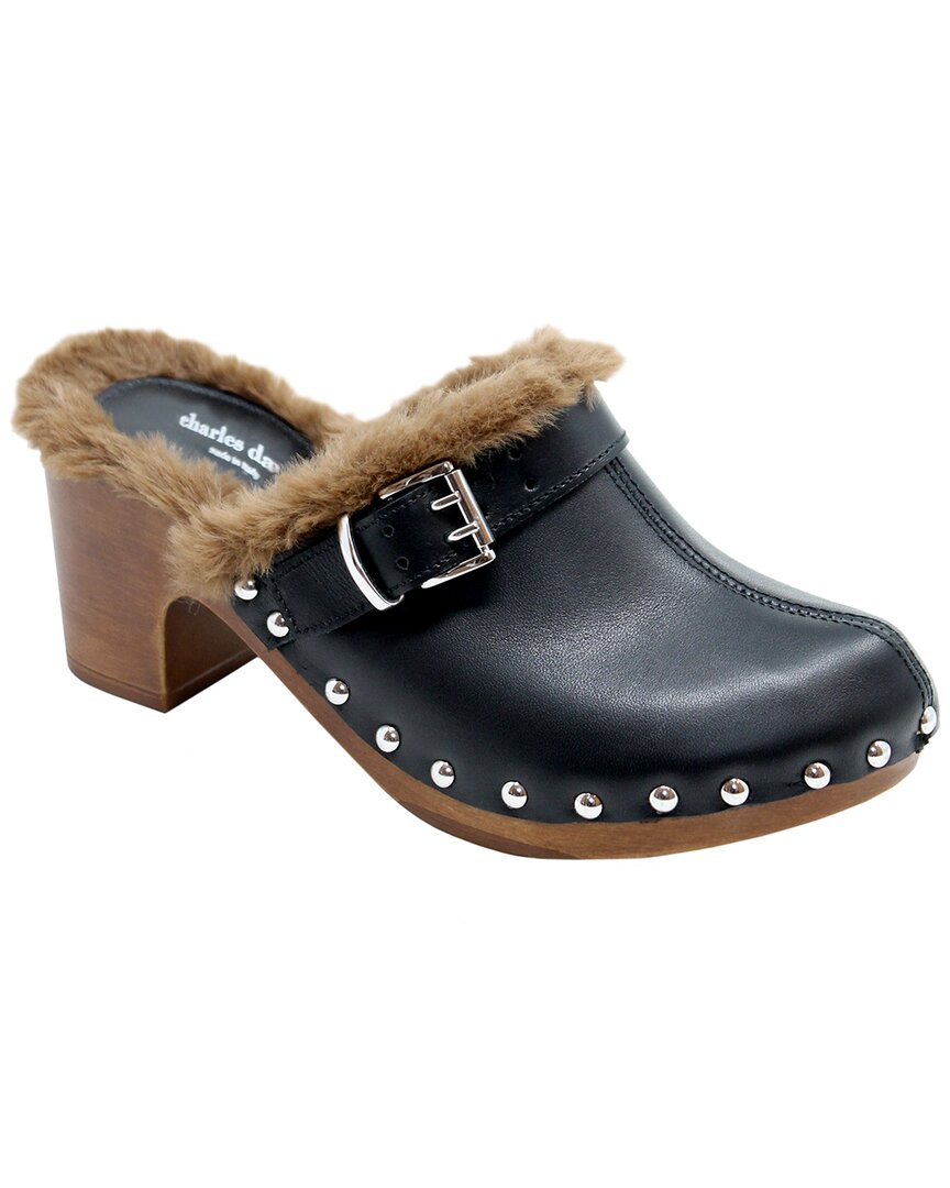 Charles David Charles By Lecce Leather Clog In Black