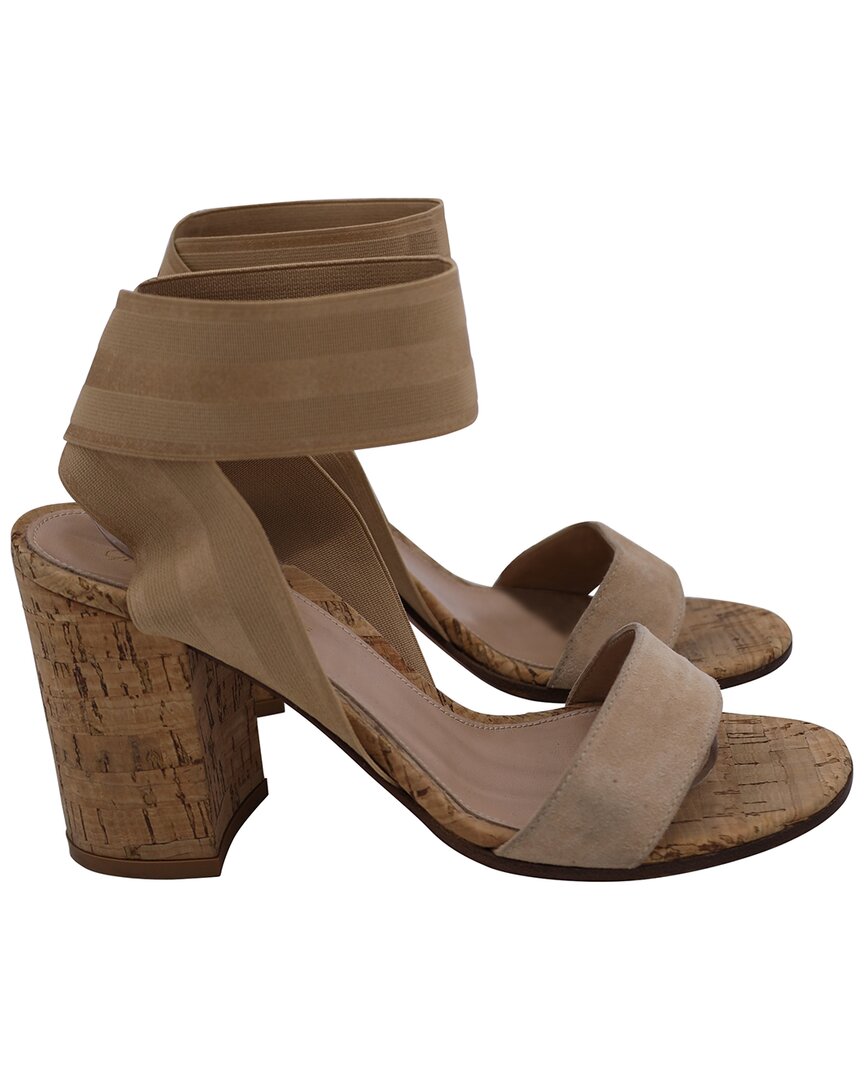 Gianvito Rossi Women's Suede Hailee Band Strap Block Heel Sandal (authentic  Pre-loved) In Brown