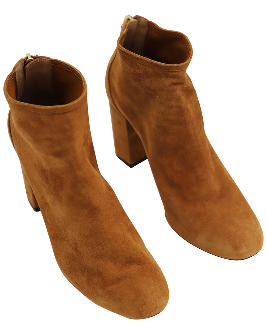 Aquazzura Women's Suede Bootie (authentic Pre-loved) In Brown