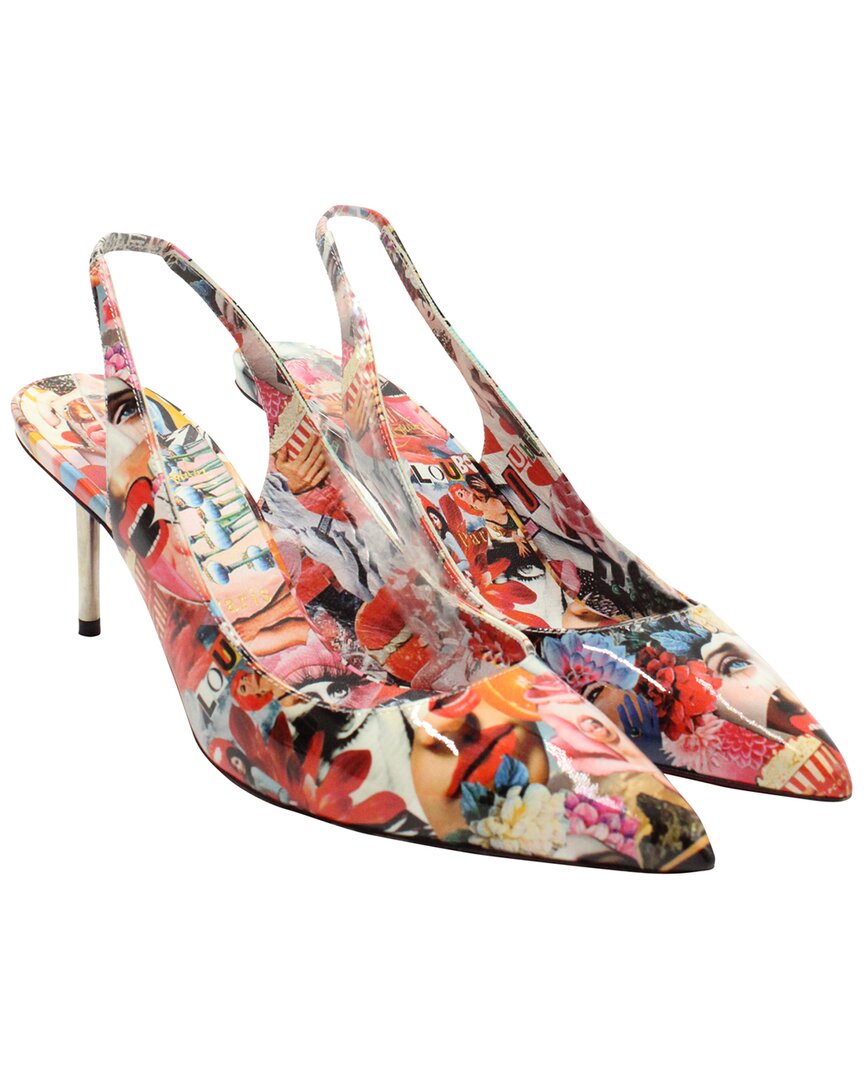 Christian Louboutin Women's Patent Leather Epic 70 Slingback Pump (authentic Pre-loved) In Multi