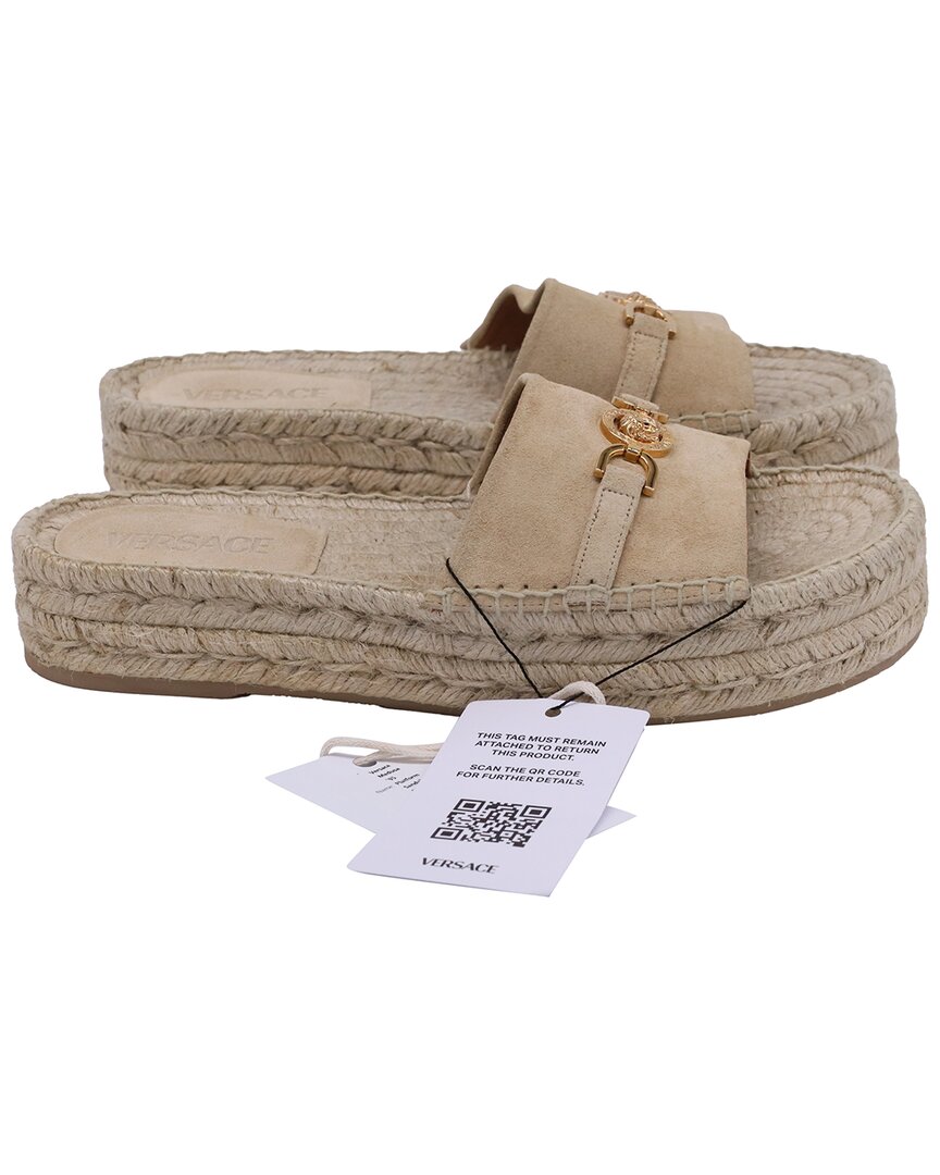 Versace Women's Goat Suede Medusa '95 Platform Sandal (authentic Pre-loved) In Brown