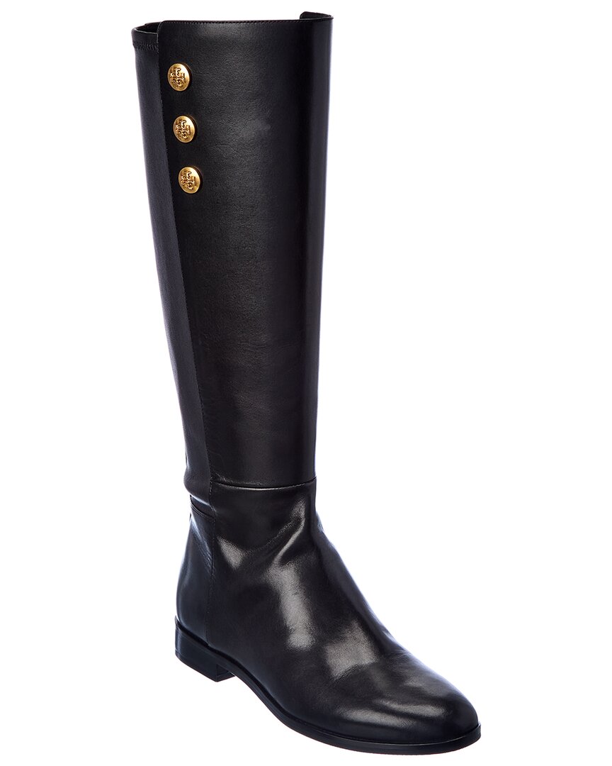 Tory Burch Naomi Leather Knee-high Boot In Black | ModeSens