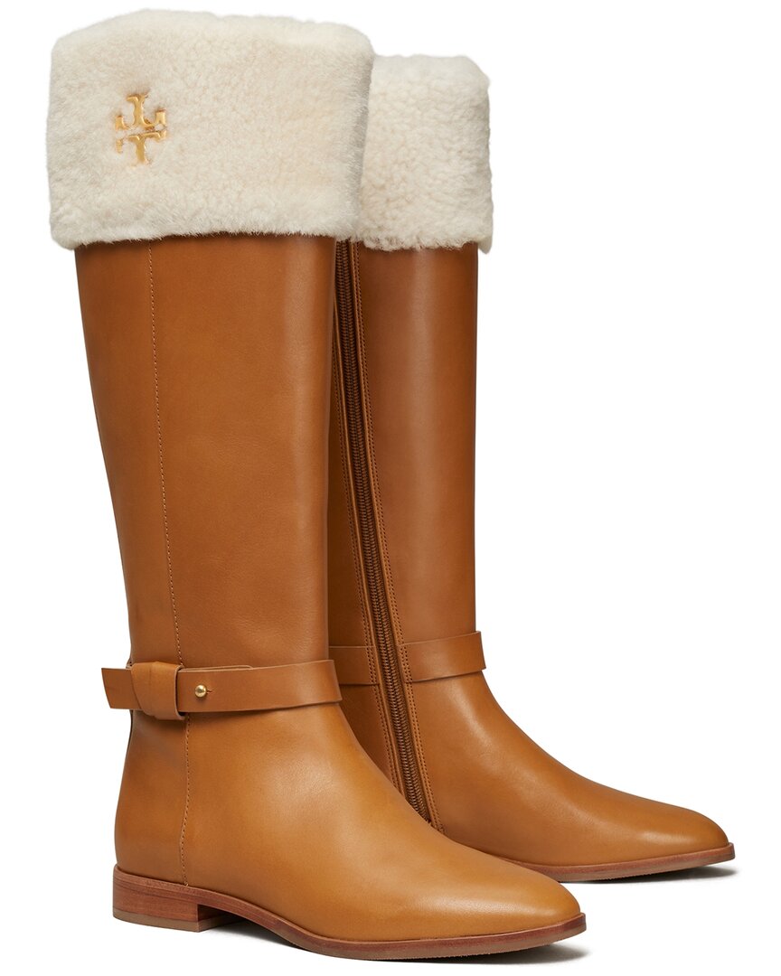 Tory Burch Everly Calf Leather Riding Boots 