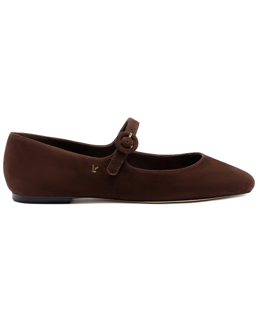 Larroude Blair Suede Ballet Flat In Brown