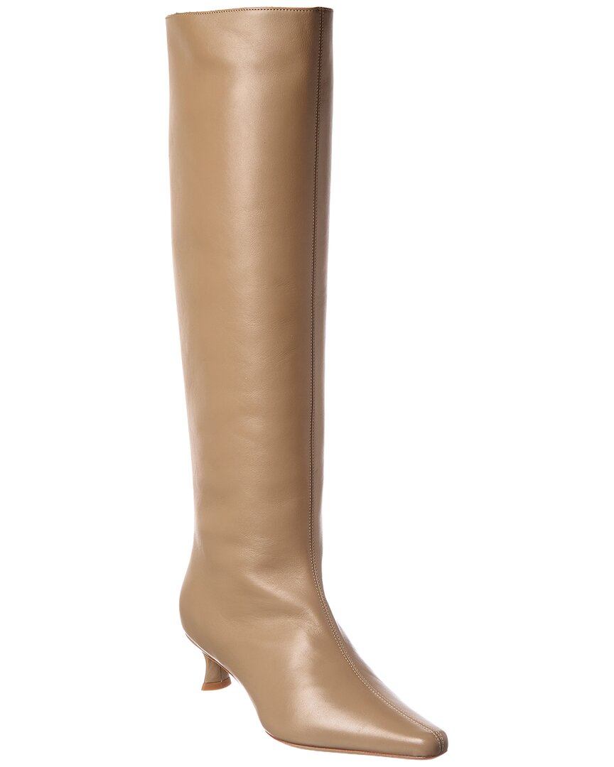 By Far Stevie Kitten Leather Knee-high Boot In Multi