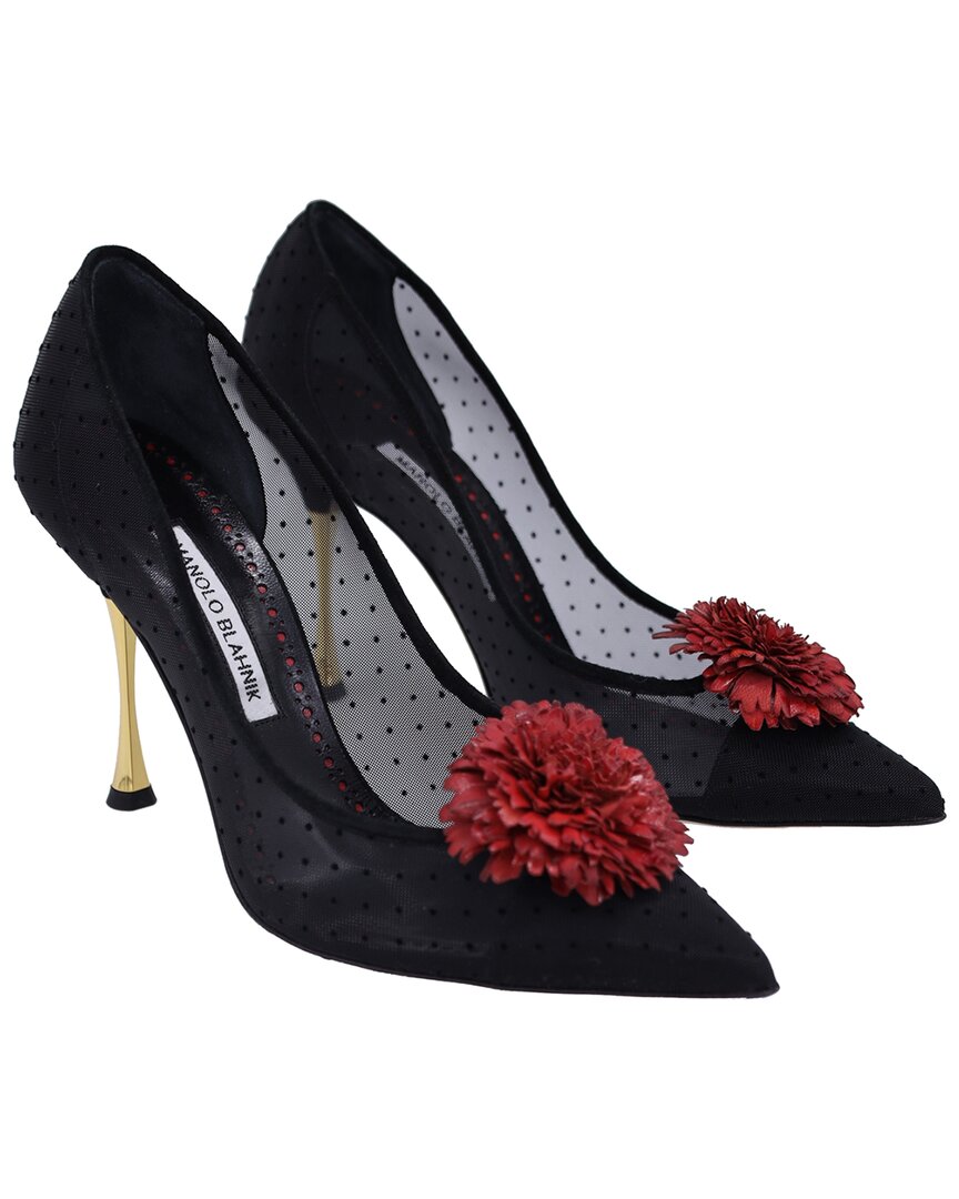Manolo Blahnik Sohemias 105 Pointed-toe Pumps In Black Mesh In Black