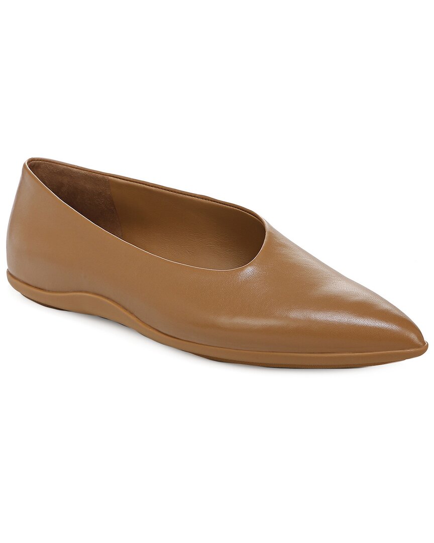 Vince Lex Leather Pointed-toe Flats In Nocolor