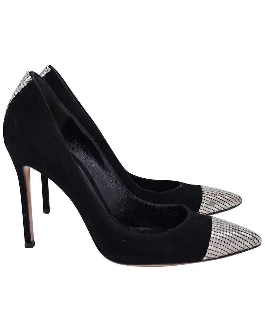 Gianvito Rossi Women's Suede Metal Mesh Cap-toe Pump (authentic Pre-loved) In Multi